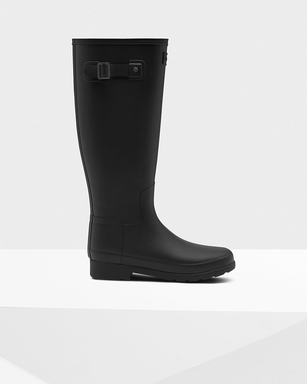 Hunter Original Refined Tall Rain Boots - Online Sale Womens Black - ASOZLU437